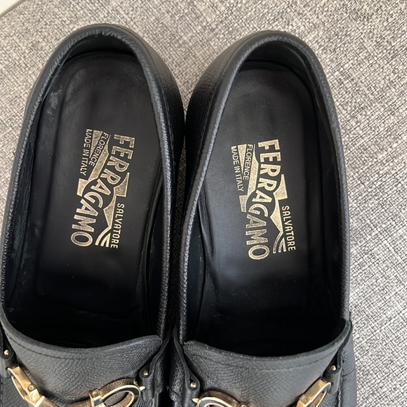 Salvatore Ferragamo Black Leather Bit Loafers with Gold Hardware main image 4